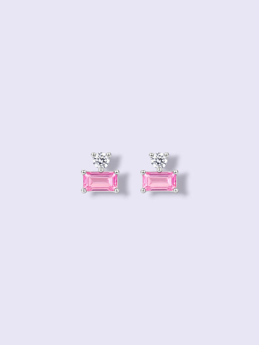 Mini Pink Studs (Silver)
