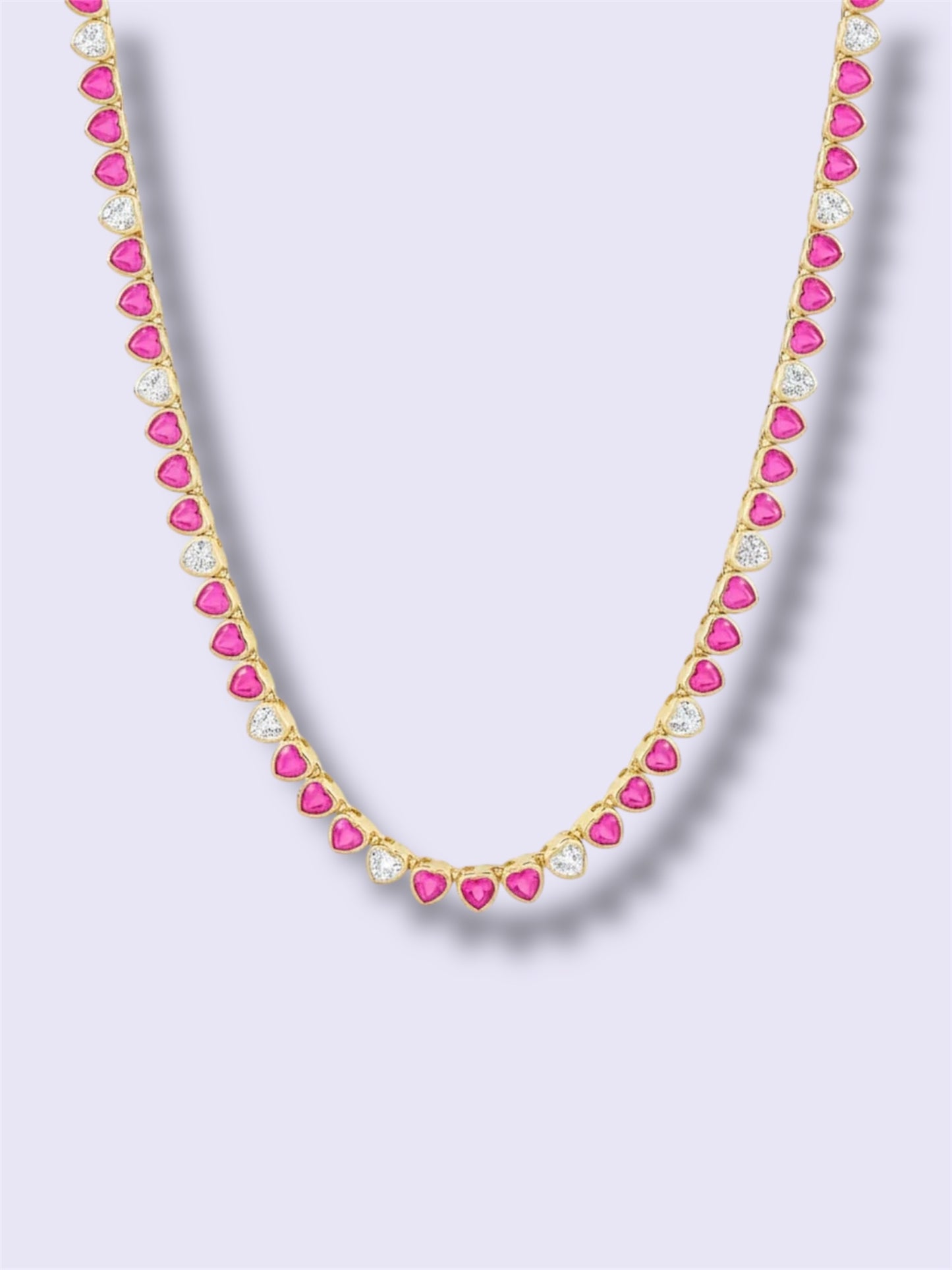 Heart Tennis Necklace