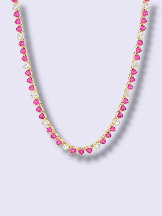 Heart Tennis Necklace