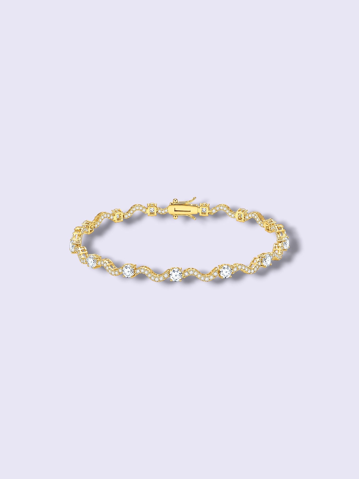 Golden Wave Tennis Bracelet
