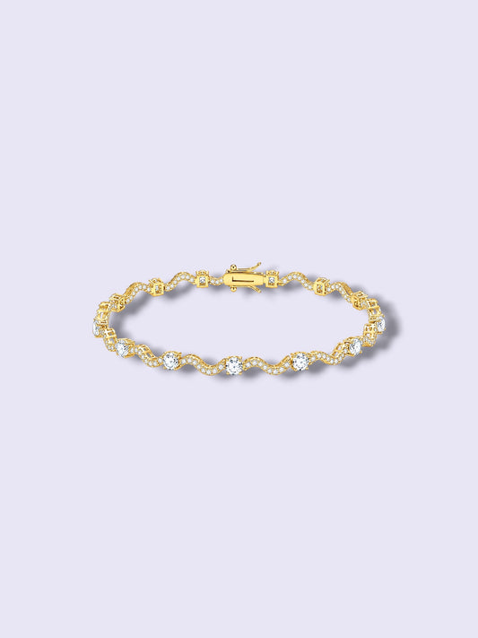 Golden Wave Tennis Bracelet