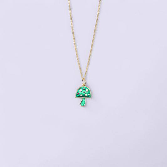 Hongo verde Necklace (pequeño)