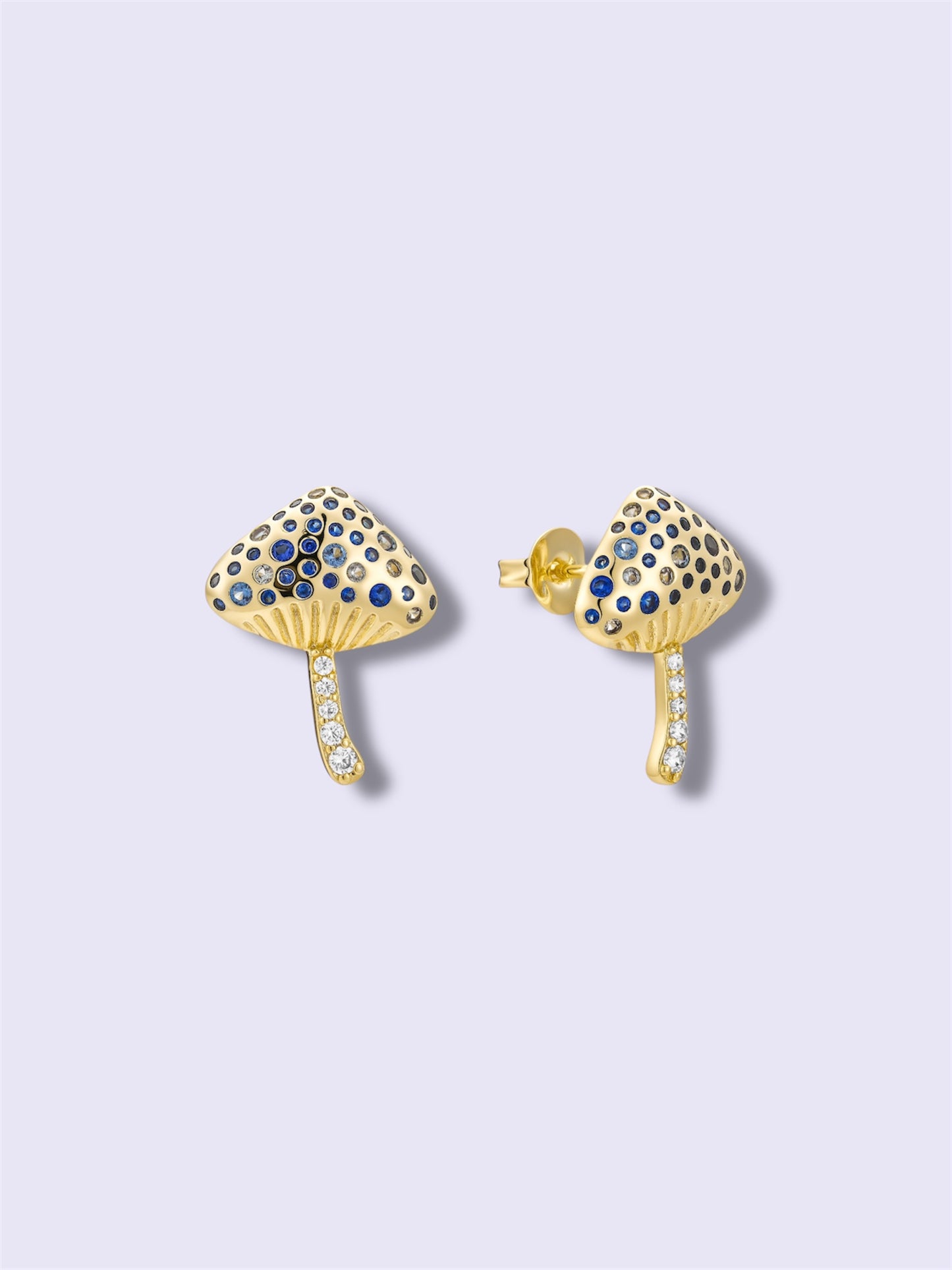 Blue Spark Mushroom Earrings