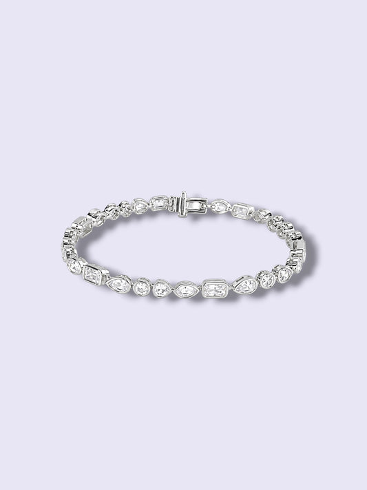 Silver Glow Tennis Bracelet
