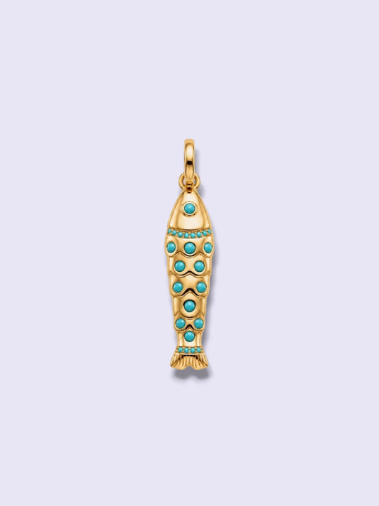 Turquoise Sardine Charm