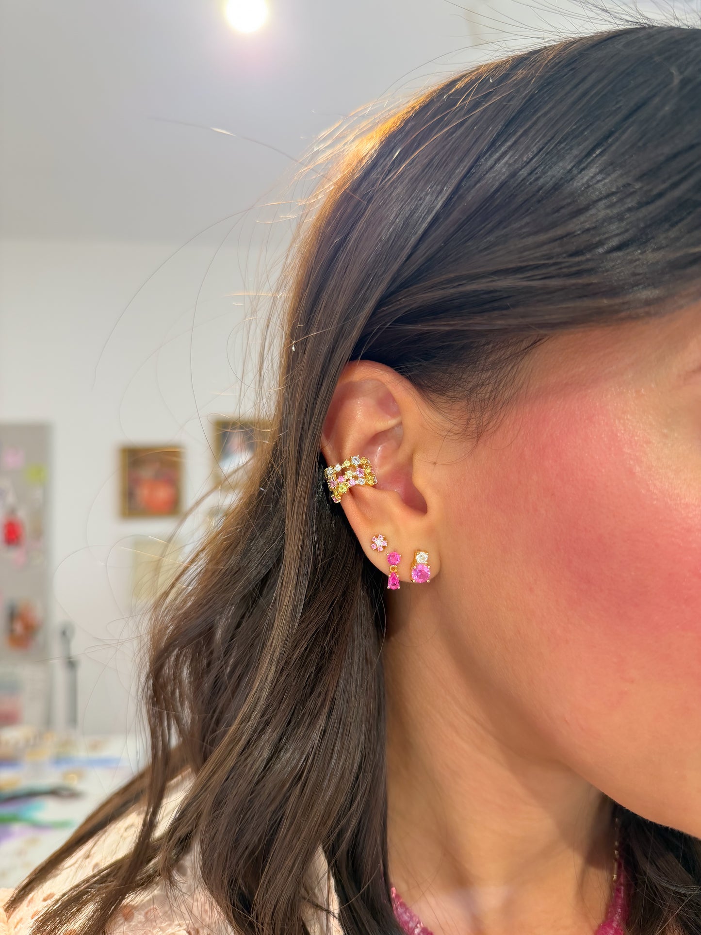 Pink Spark Studs