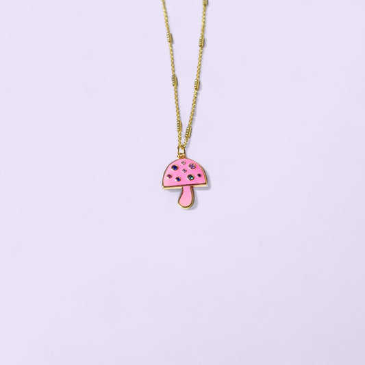 Hongo rosado Necklace (pequeño)