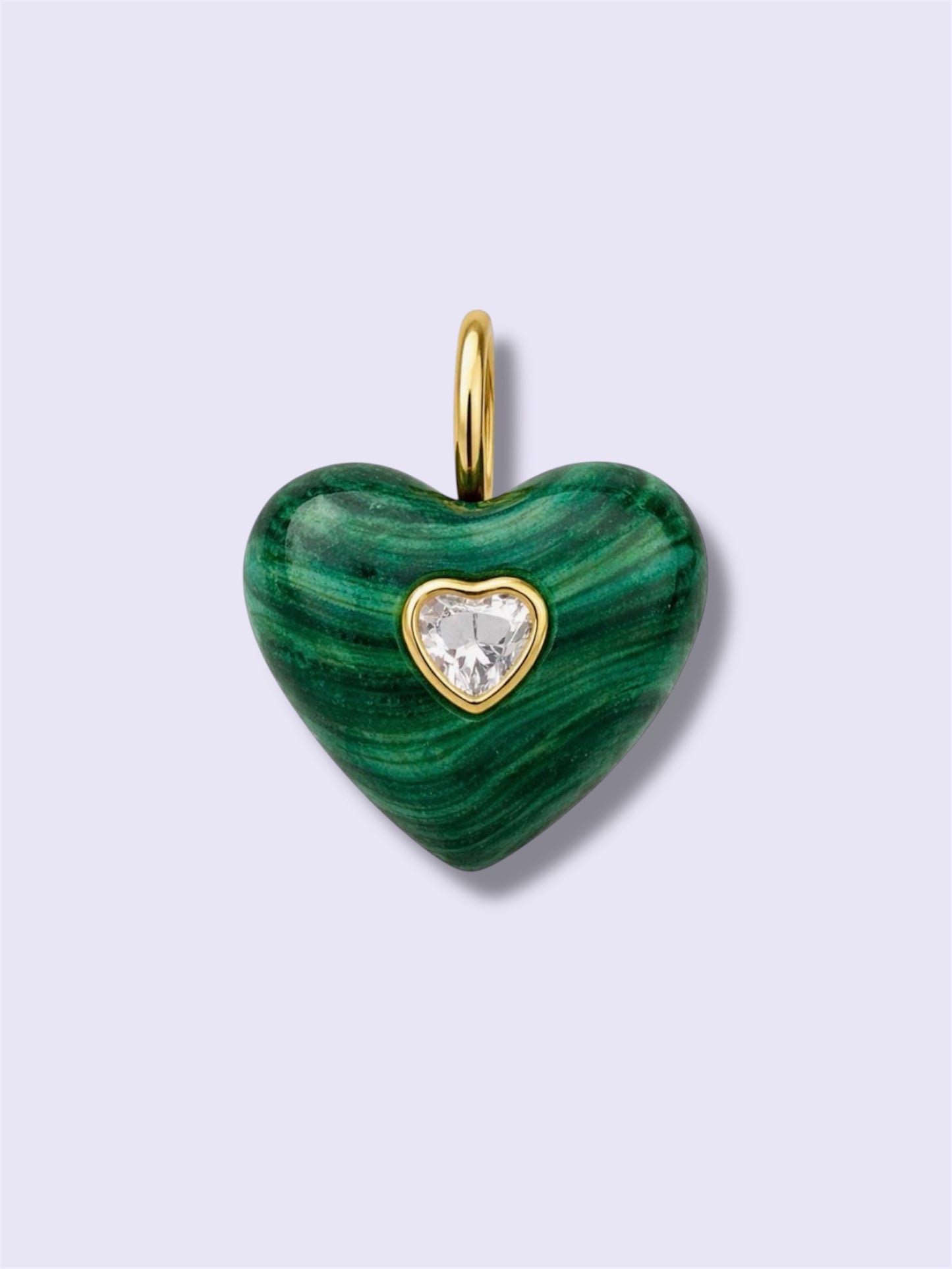 Malachite Heart Charm
