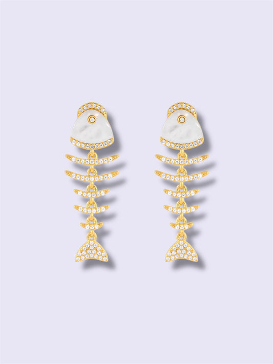 FISH MOTHER OF PEARL DROP EARRINGS