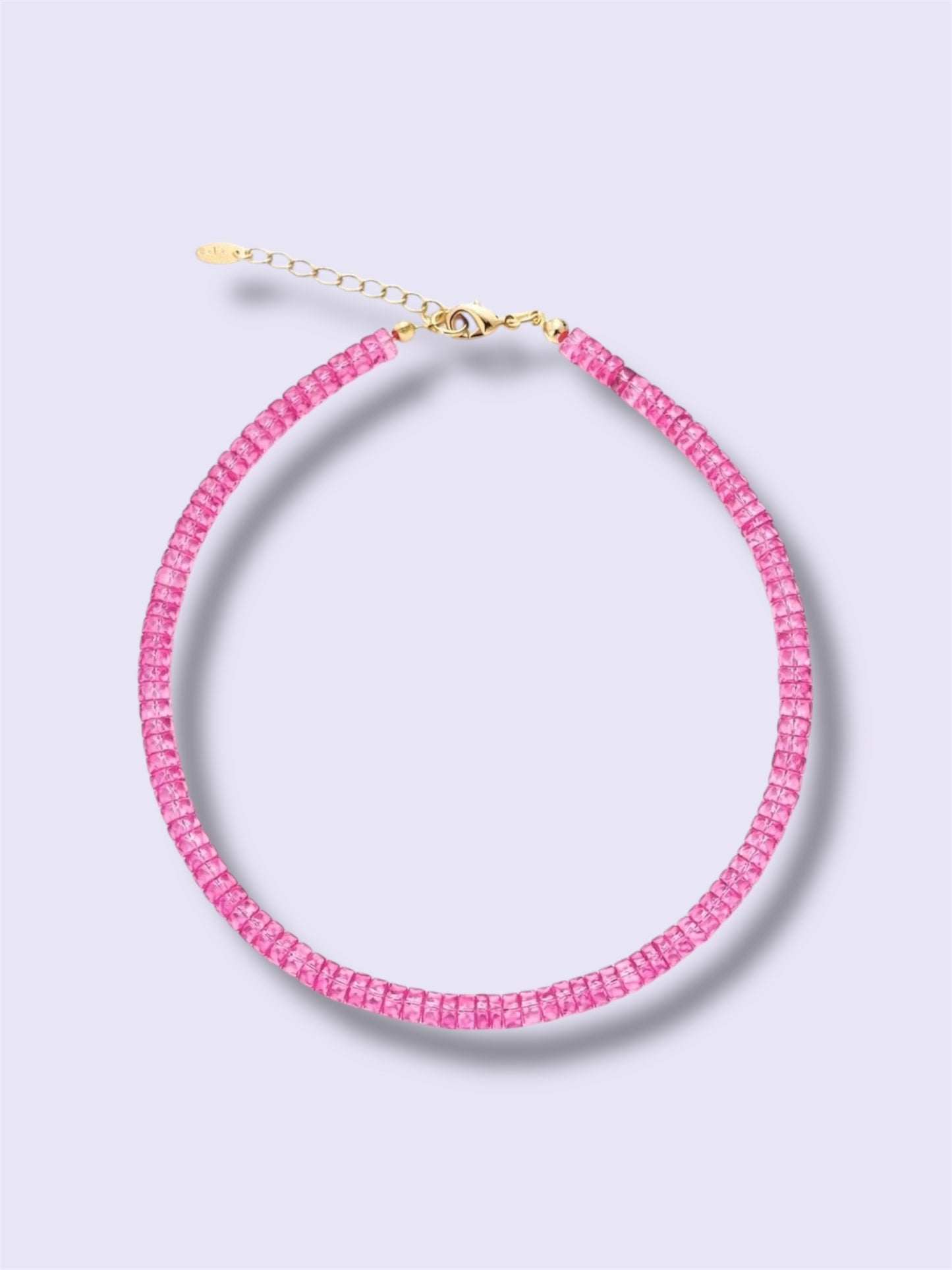 Hot Pink Topaz Necklace