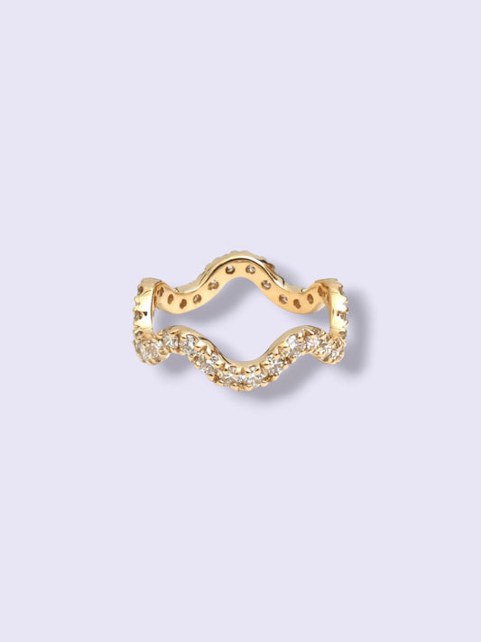 Wavy Diamond Pinky Ring