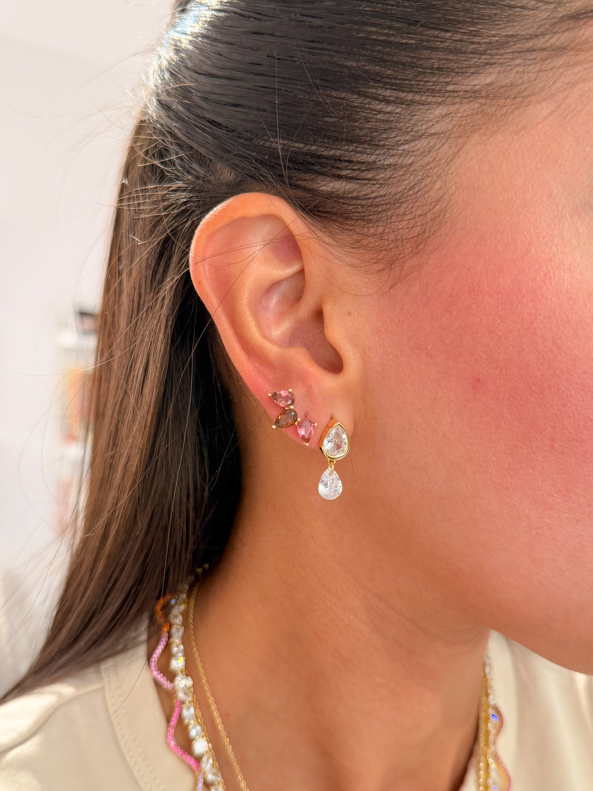 Pink Tourmaline Bloom Earrings