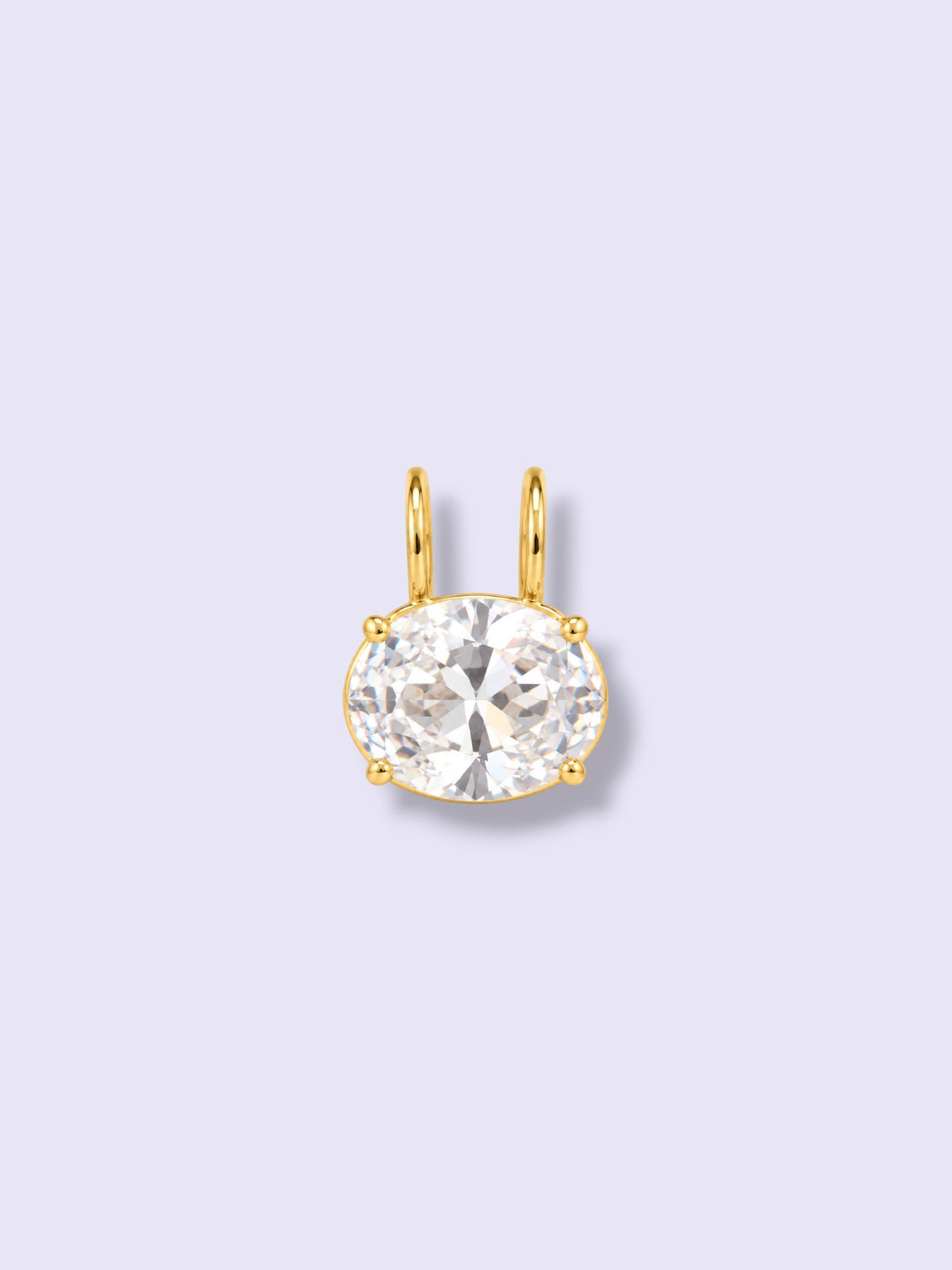 Oval Spark Zirconia Charm