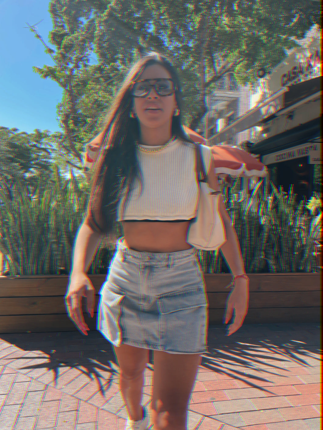 Denim cargo mini Skirt